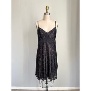 Soma Black Lace Slip‎ Dress Medium Stretchy Whimsigoth Grunge Coquette Dainty